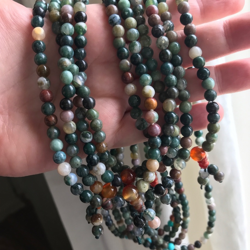 Mixed genuine Indian agate Mala necklace/bracelet - Picture 11 of 11
